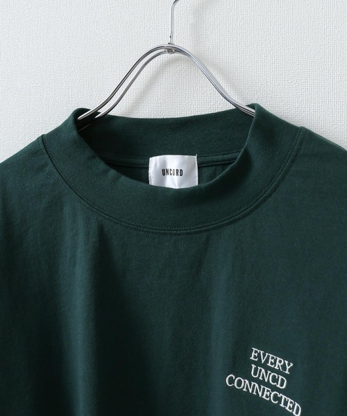 UNCORD（アンコード）の「【UNCORD】One point mock neck T-shirt/ ワンポイント胸刺繍モックネックビッグシルエット半袖Tシャツ（Tシャツ/カットソー・メンズ・杢グレー/グリーン/ホワイト/チャコール/ブラック・MEDIUM/X-LARGE/LARGE）」の18枚目の写真
