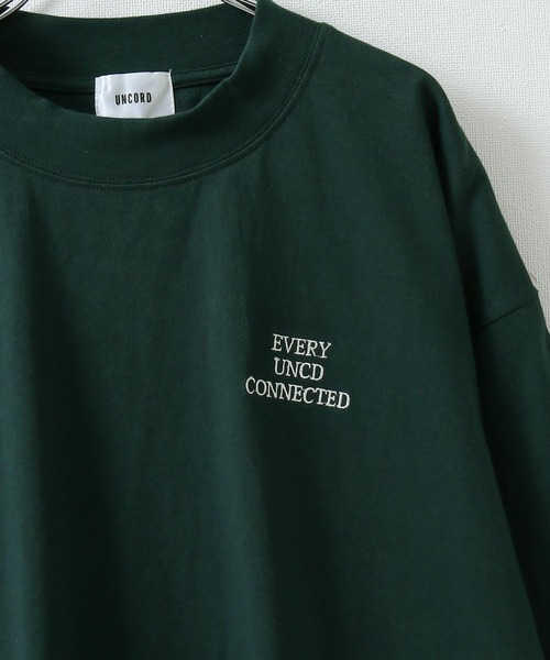 UNCORD（アンコード）の「【UNCORD】One point mock neck T-shirt/ ワンポイント胸刺繍モックネックビッグシルエット半袖Tシャツ（Tシャツ/カットソー・メンズ・杢グレー/グリーン/ホワイト/チャコール/ブラック・MEDIUM/X-LARGE/LARGE）」の19枚目の写真
