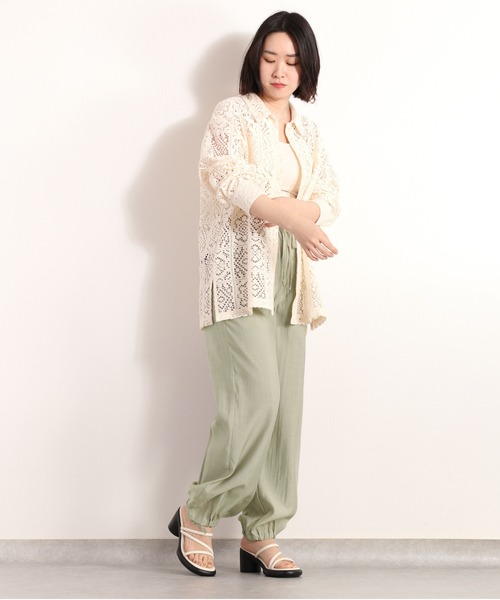 cepo（セポ）の「総レースオーバーシャツ（シャツ/ブラウス・レディース・オフホワイト/ブラック・M）」の6枚目の写真