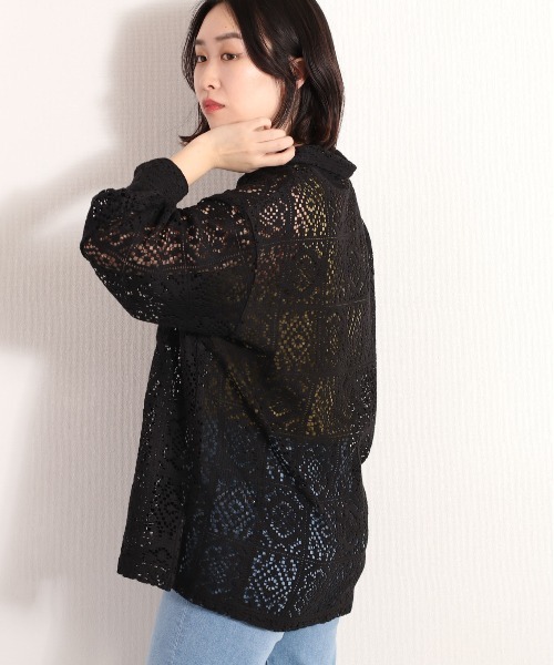 cepo（セポ）の「総レースオーバーシャツ（シャツ/ブラウス・レディース・オフホワイト/ブラック・M）」の19枚目の写真