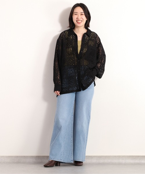 cepo（セポ）の「総レースオーバーシャツ（シャツ/ブラウス・レディース・オフホワイト/ブラック・M）」の21枚目の写真