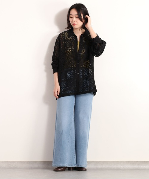 cepo（セポ）の「総レースオーバーシャツ（シャツ/ブラウス・レディース・オフホワイト/ブラック・M）」の22枚目の写真