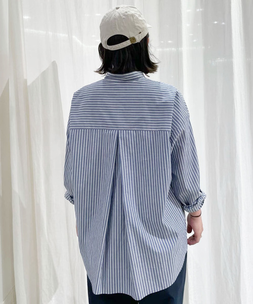 journal standard luxe　ストライプ　ノーカラー長袖シャツ JOURNAL STANDARD LUXE（ジャーナルスタンダード ラックス）の