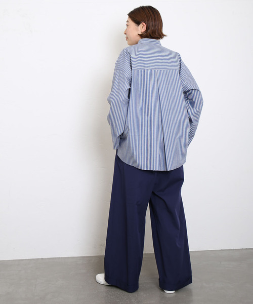 JOURNAL STANDARD◆長袖シャツ/--/コットン/BLU/ストライプ/25050400509020 JOURNAL STANDARD ジャーナルスタンダード 長袖ストライプシャツ