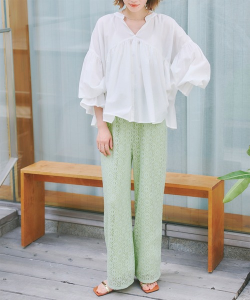 titivate(ティティベイト)の「レースイージーパンツ(その他パンツ・レディース・ライトグリーン/アイボリー/ブラック・S/M/L)」の13枚目の写真