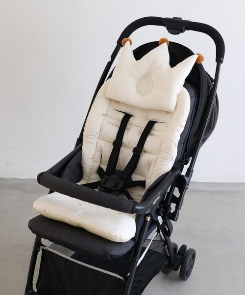 PUPPAPUPO(プッパプーポ)の「ベビーカーシート クッション 【天竺ニット】(ベビーカー/ベビーカー用品・キッズ・グレイッシュベージュ/アイボリー/ピンク/オリーブ/ベージュ/グレー/チャコール/ホワイト×ピンク/ベージュ系その他/ホワイト系その他・FREE)」の1枚目の写真