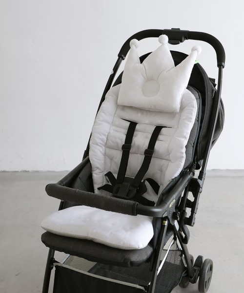 PUPPAPUPO(プッパプーポ)の「ベビーカーシート クッション 【天竺ニット】(ベビーカー/ベビーカー用品・キッズ・グレイッシュベージュ/アイボリー/ピンク/オリーブ/ベージュ/グレー/チャコール/ホワイト×ピンク/ベージュ系その他/ホワイト系その他・FREE)」の4枚目の写真