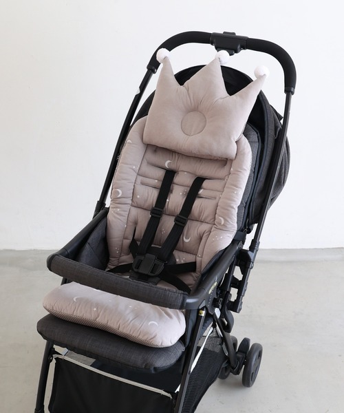 PUPPAPUPO(プッパプーポ)の「ベビーカーシート クッション 【天竺ニット】(ベビーカー/ベビーカー用品・キッズ・グレイッシュベージュ/アイボリー/ピンク/オリーブ/ベージュ/グレー/チャコール/ホワイト×ピンク/ベージュ系その他/ホワイト系その他・FREE)」の5枚目の写真