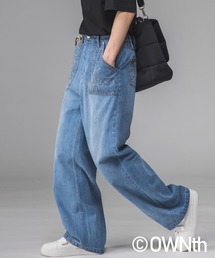 OWNth（オンス）の「綿100%カラーステッチストレートデニム（デニムパンツ）」