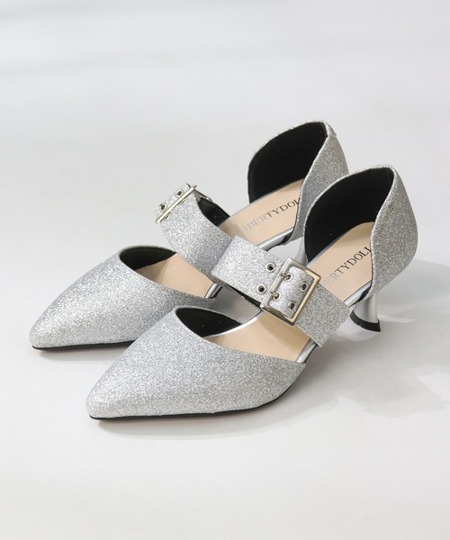 LibertyDoll(リバティードール)の「Liberty doll / セパレートポインテッドトゥパンプス ゴールドバックル ストラップパンプス 美脚 ピンヒール オケージョン 通勤 結婚式 22.5cm~25.0cm対応(1175)(パンプス・レディース・アイボリー/ブラック/ブラック系その他/ベージュ/シルバー/ゴールド系その他/シルバー系その他/ブラック系その他2・L/LL/S/M/3L/SS)」の7枚目の写真