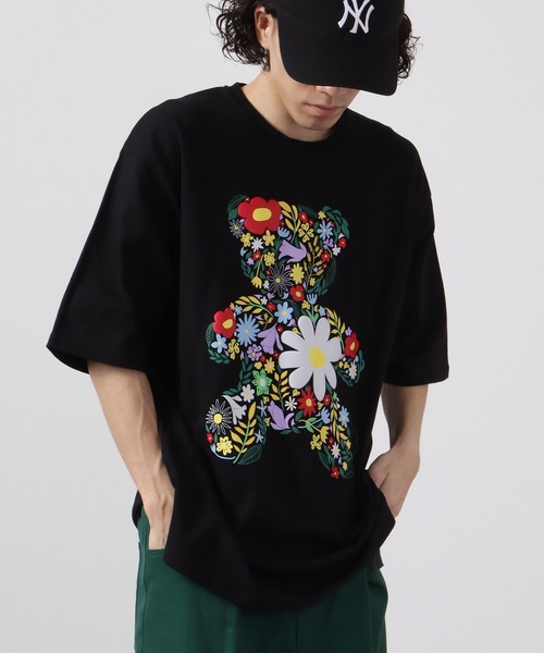 RE730（アールイーセブンサーティー）の「RE730 フラワー ベアコラージュプリント半袖Tシャツ（Tシャツ/カットソー・メンズ・ホワイト/ブラック・L/XL/M）」の2枚目の写真