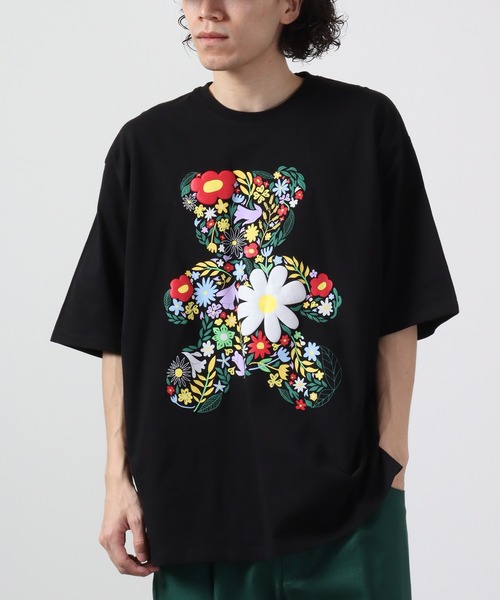 RE730（アールイーセブンサーティー）の「RE730 フラワー ベアコラージュプリント半袖Tシャツ（Tシャツ/カットソー・メンズ・ホワイト/ブラック・L/XL/M）」の10枚目の写真