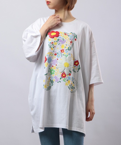 RE730（アールイーセブンサーティー）の「RE730 フラワー ベアコラージュプリント半袖Tシャツ（Tシャツ/カットソー・メンズ・ホワイト/ブラック・L/XL/M）」の21枚目の写真