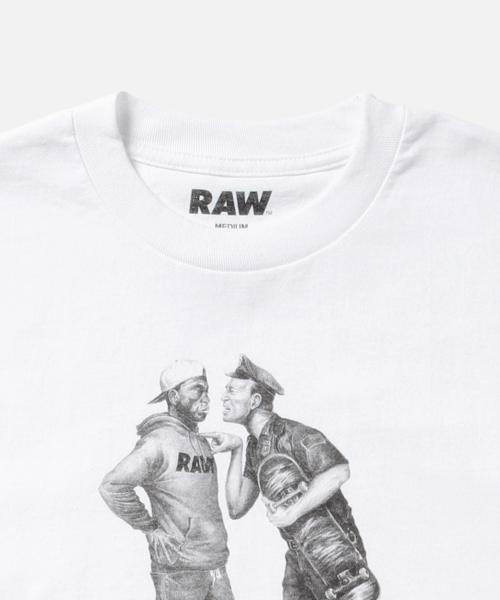 BEAMS T（ビームスティー）の「RAW / POLICE Tシャツ（Tシャツ/カットソー・メンズ・ホワイト・LARGE/SMALL/MEDIUM）」の3枚目の写真