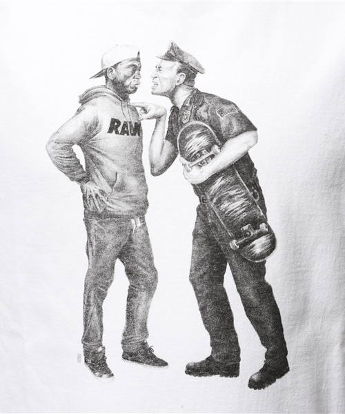 BEAMS T（ビームスティー）の「RAW / POLICE Tシャツ（Tシャツ/カットソー・メンズ・ホワイト・LARGE/SMALL/MEDIUM）」の7枚目の写真