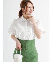 Te chichi | レース衿5分袖シャツブラウス(シャツ/ブラウス)