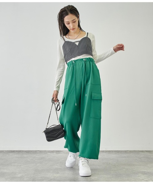 ANAP（アナップ）の「ドロストカーゴパンツ（カーゴパンツ・レディース・ブラック/アイボリー/ピンク/グリーン・FREE）」の22枚目の写真