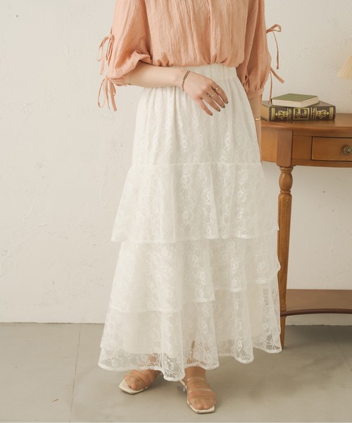 Ambre Neige(アンブルネージュ)の「ランダムレースフリルスカート/WEB/EC限定商品(スカート・レディース・オフホワイト/アイボリー/ブラック・FREE)」の15枚目の写真