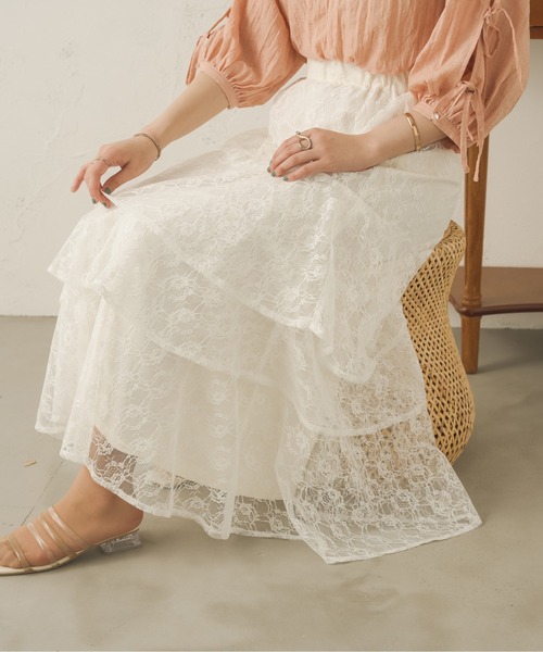 Ambre Neige(アンブルネージュ)の「ランダムレースフリルスカート/WEB/EC限定商品(スカート・レディース・オフホワイト/アイボリー/ブラック・FREE)」の19枚目の写真