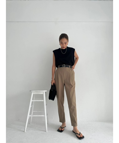TRUNC(トランクエイティーエイト)の「Ice Touch Tapered Pants(その他パンツ・レディース・グレイッシュベージュ/ブラック・FREE)」の5枚目の写真