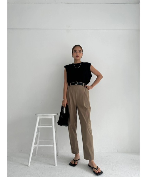 TRUNC(トランクエイティーエイト)の「Ice Touch Tapered Pants(その他パンツ・レディース・グレイッシュベージュ/ブラック・FREE)」の9枚目の写真