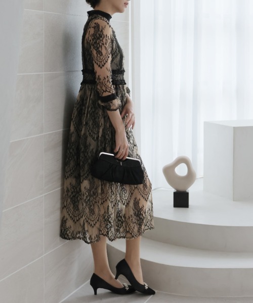 jurer（ジュレ）の「ビジューパール飾りグリッターレースパンプス（パンプス・レディース・ブラック/ベージュ・S/M/L/LL）」の14枚目の写真