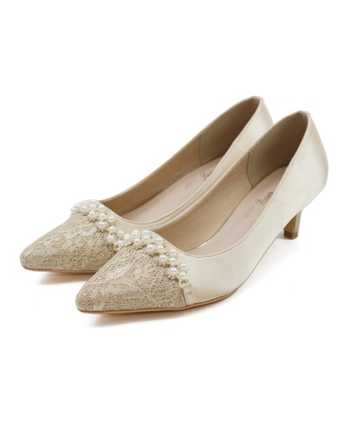 jurer（ジュレ）の「ビジューパール飾りグリッターレースパンプス（パンプス・レディース・ブラック/ベージュ・S/M/L/LL）」の10枚目の写真