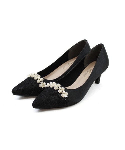 jurer（ジュレ）の「ビジューパール飾りグリッターレースパンプス（パンプス・レディース・ブラック/ベージュ・S/M/L/LL）」の9枚目の写真