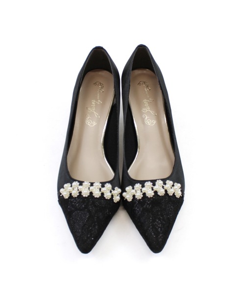 jurer（ジュレ）の「ビジューパール飾りグリッターレースパンプス（パンプス・レディース・ブラック/ベージュ・S/M/L/LL）」の7枚目の写真