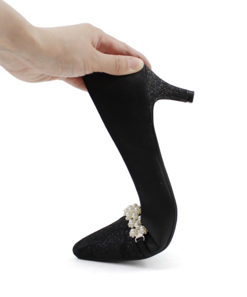 jurer（ジュレ）の「ビジューパール飾りグリッターレースパンプス（パンプス・レディース・ブラック/ベージュ・S/M/L/LL）」の11枚目の写真