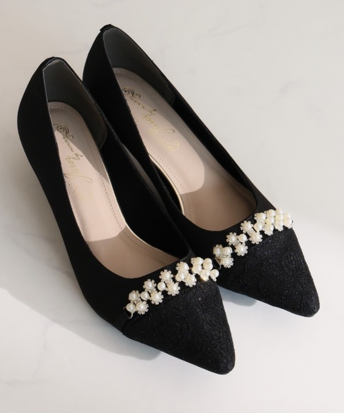 jurer（ジュレ）の「ビジューパール飾りグリッターレースパンプス（パンプス・レディース・ブラック/ベージュ・S/M/L/LL）」の21枚目の写真
