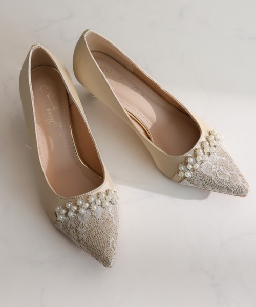 jurer（ジュレ）の「ビジューパール飾りグリッターレースパンプス（パンプス・レディース・ブラック/ベージュ・S/M/L/LL）」の18枚目の写真