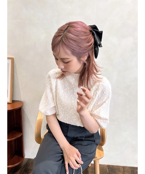 JUMELLE（ジュメロ）の「big ribbon barrette（バレッタ/ヘアクリップ・レディース・ブラック・FREE）」の6枚目の写真