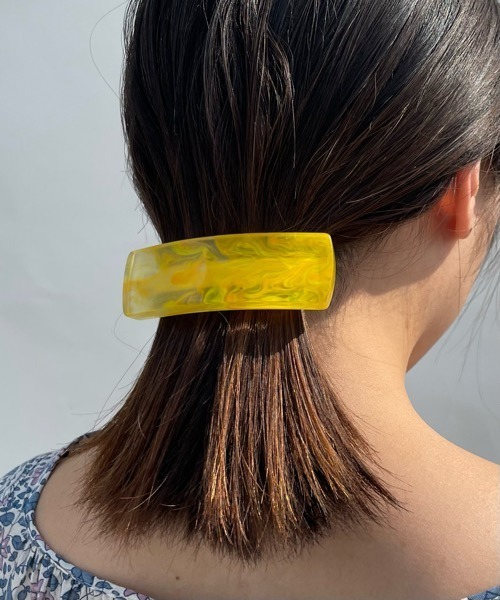 tone(トーン)の「【KuKuLu TOKYO】クリア×マーブル 積層 スクエア バレッタ(バレッタ/ヘアクリップ・レディース・ホワイト/イエロー/ブルー・FREE)」の10枚目の写真