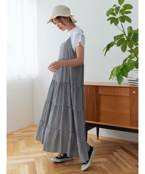 Edit Sheen（エディットシーン）の「ギンガムチェック切り替えギャザーワンピース（ワンピース・レディース・グリーン/ブラック・M）」の9枚目の写真