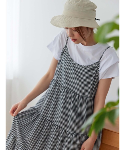 Edit Sheen（エディットシーン）の「ギンガムチェック切り替えギャザーワンピース（ワンピース・レディース・グリーン/ブラック・M）」の12枚目の写真