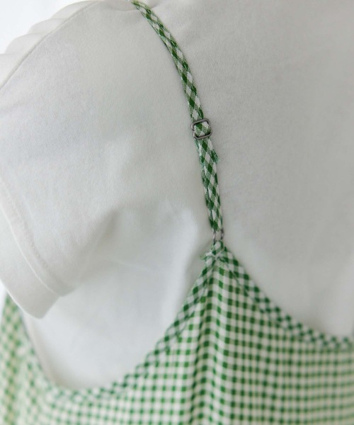 Edit Sheen（エディットシーン）の「ギンガムチェック切り替えギャザーワンピース（ワンピース・レディース・グリーン/ブラック・M）」の4枚目の写真