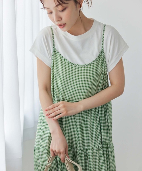 Edit Sheen（エディットシーン）の「ギンガムチェック切り替えギャザーワンピース（ワンピース・レディース・グリーン/ブラック・M）」の16枚目の写真