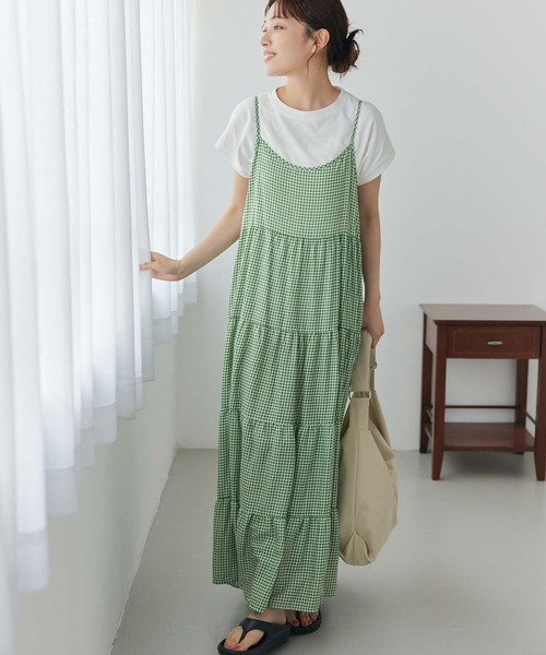 Edit Sheen（エディットシーン）の「ギンガムチェック切り替えギャザーワンピース（ワンピース・レディース・グリーン/ブラック・M）」の10枚目の写真