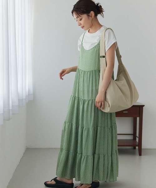 Edit Sheen（エディットシーン）の「ギンガムチェック切り替えギャザーワンピース（ワンピース・レディース・グリーン/ブラック・M）」の19枚目の写真