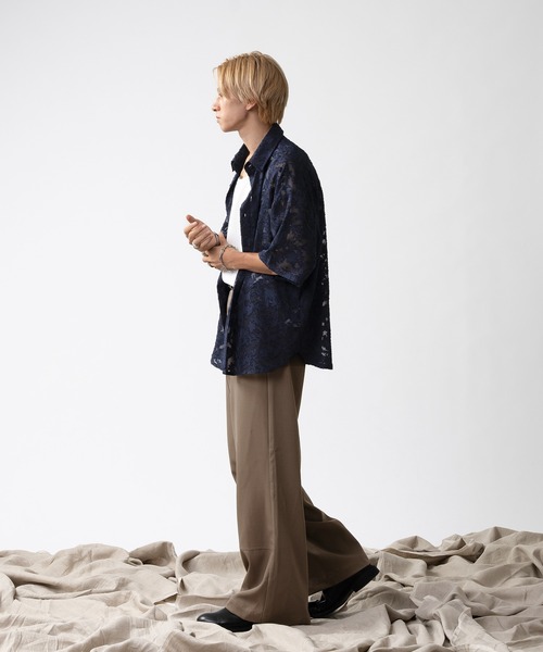 selle glant（セレグランテ）の「DOUBLE KNEE SLACKS PANTS / ダブルニースラックスパンツ（スラックス・メンズ・ブラック/ベージュ・SMALL/MEDIUM/LARGE）」の18枚目の写真