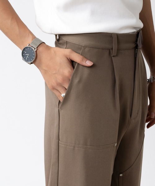 selle glant（セレグランテ）の「DOUBLE KNEE SLACKS PANTS / ダブルニースラックスパンツ（スラックス・メンズ・ブラック/ベージュ・SMALL/MEDIUM/LARGE）」の22枚目の写真