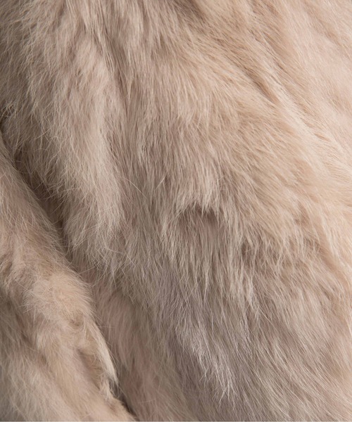 Eimee Law（エイミーロウ）の「ファー&メルトン ミドル丈コート（その他アウター・レディース・チャコールグレー/ライトベージュ/グレイッシュベージュ・38）」の7枚目の写真