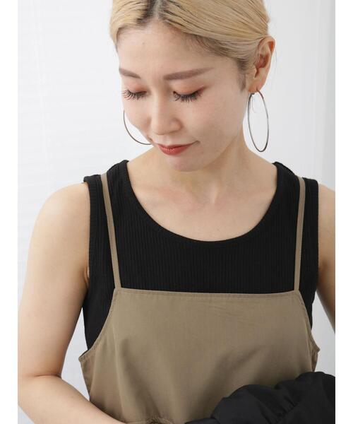 Samansa Mos2 blue(サマンサモスモスブルー)の「リブタンク(Tシャツ/カットソー・レディース・ブラック/キナリ/ブラウン・F)」の3枚目の写真
