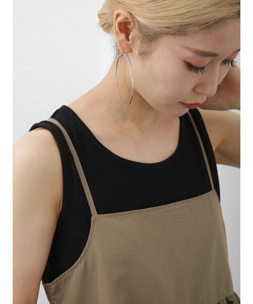 Samansa Mos2 blue(サマンサモスモスブルー)の「リブタンク(Tシャツ/カットソー・レディース・ブラック/キナリ/ブラウン・F)」の7枚目の写真