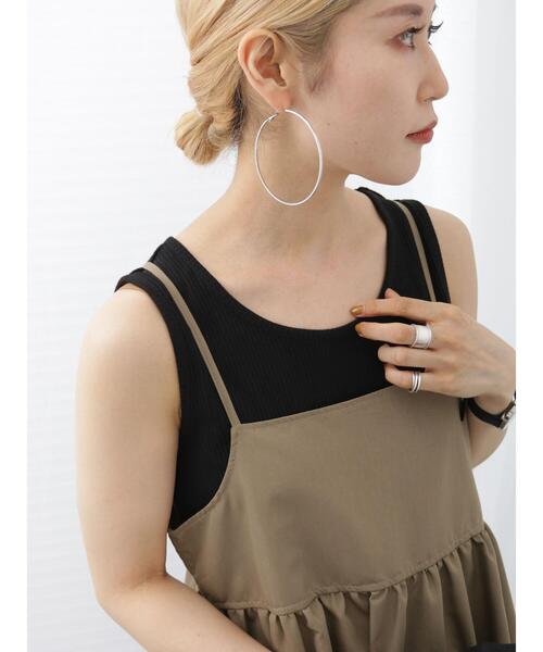 Samansa Mos2 blue(サマンサモスモスブルー)の「リブタンク(Tシャツ/カットソー・レディース・ブラック/キナリ/ブラウン・F)」の8枚目の写真