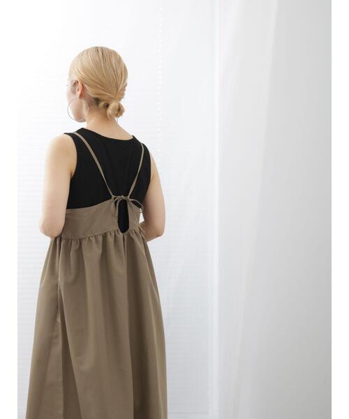 Samansa Mos2 blue(サマンサモスモスブルー)の「リブタンク(Tシャツ/カットソー・レディース・ブラック/キナリ/ブラウン・F)」の15枚目の写真