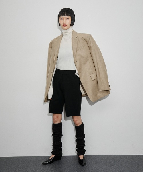 ADAM ET ROPE'（アダムエロペ）の「シングルブレストオーバージャケット（テーラードジャケット・レディース・ベージュ/チャコールグレー・36/38）」の13枚目の写真