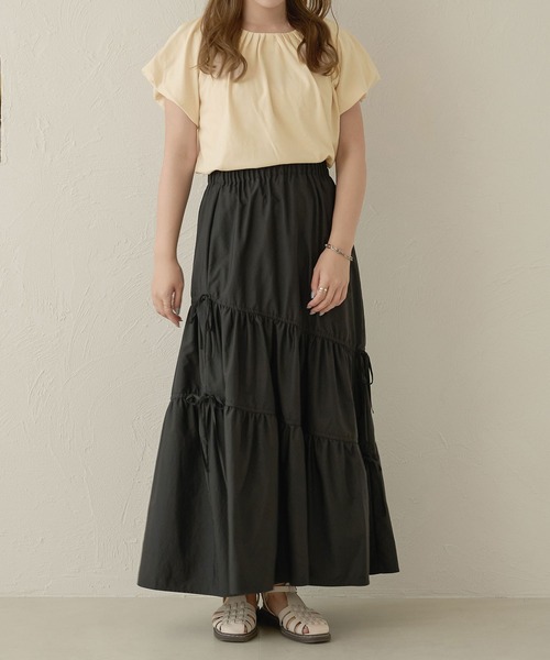 Ambre Neige（アンブルネージュ）の「タックボリュームトップス／【WEB/EC限定商品】（Tシャツ/カットソー・レディース・アイボリー/オフホワイト・FREE）」の4枚目の写真