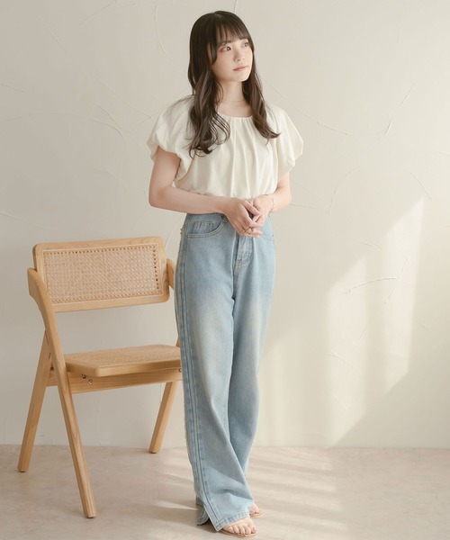 Ambre Neige（アンブルネージュ）の「タックボリュームトップス／【WEB/EC限定商品】（Tシャツ/カットソー・レディース・アイボリー/オフホワイト・FREE）」の16枚目の写真